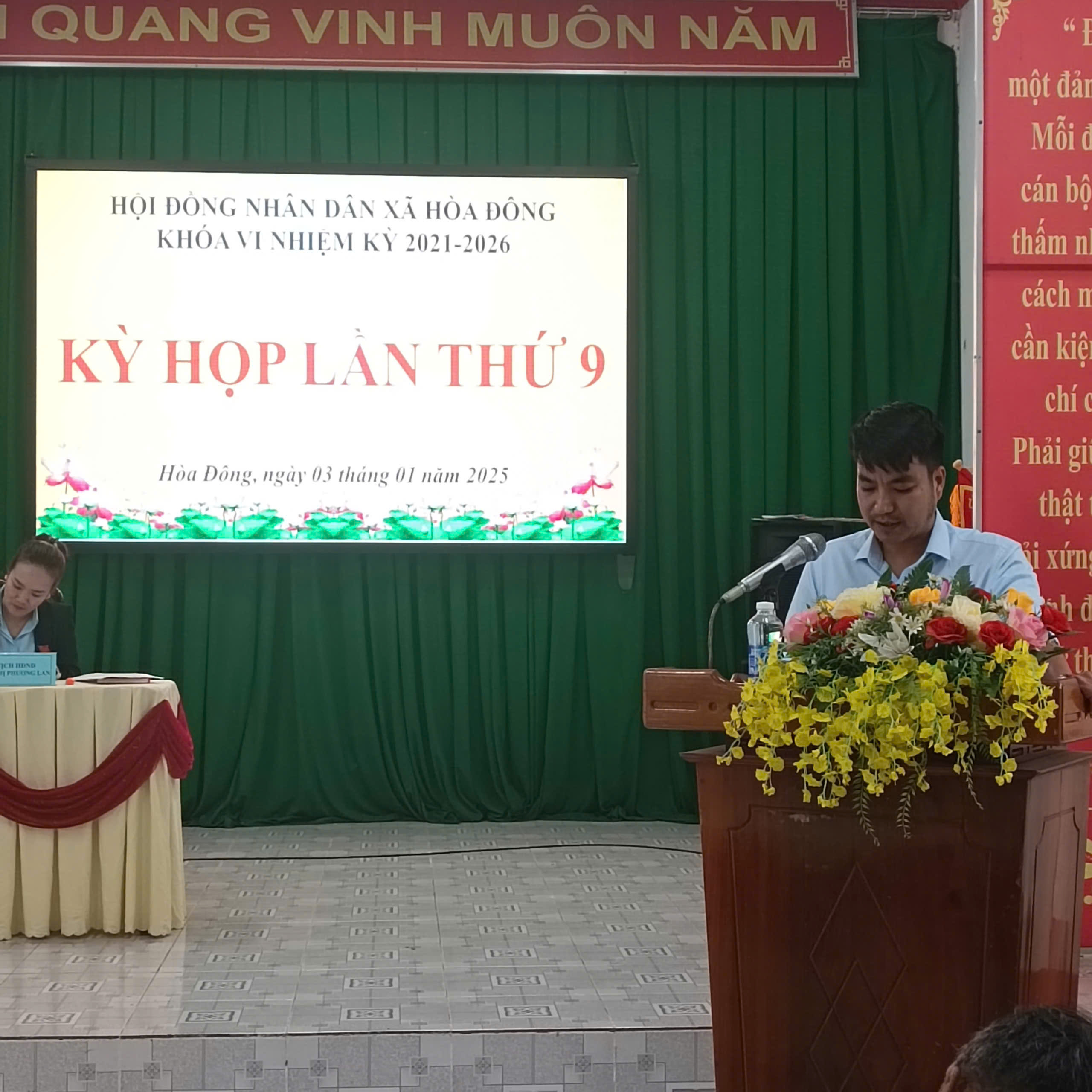 Hội đồng nhân dân xã Hòa Đông tổ chức kỳ họp thứ 9  Nhiệm kỳ 2021-2026.